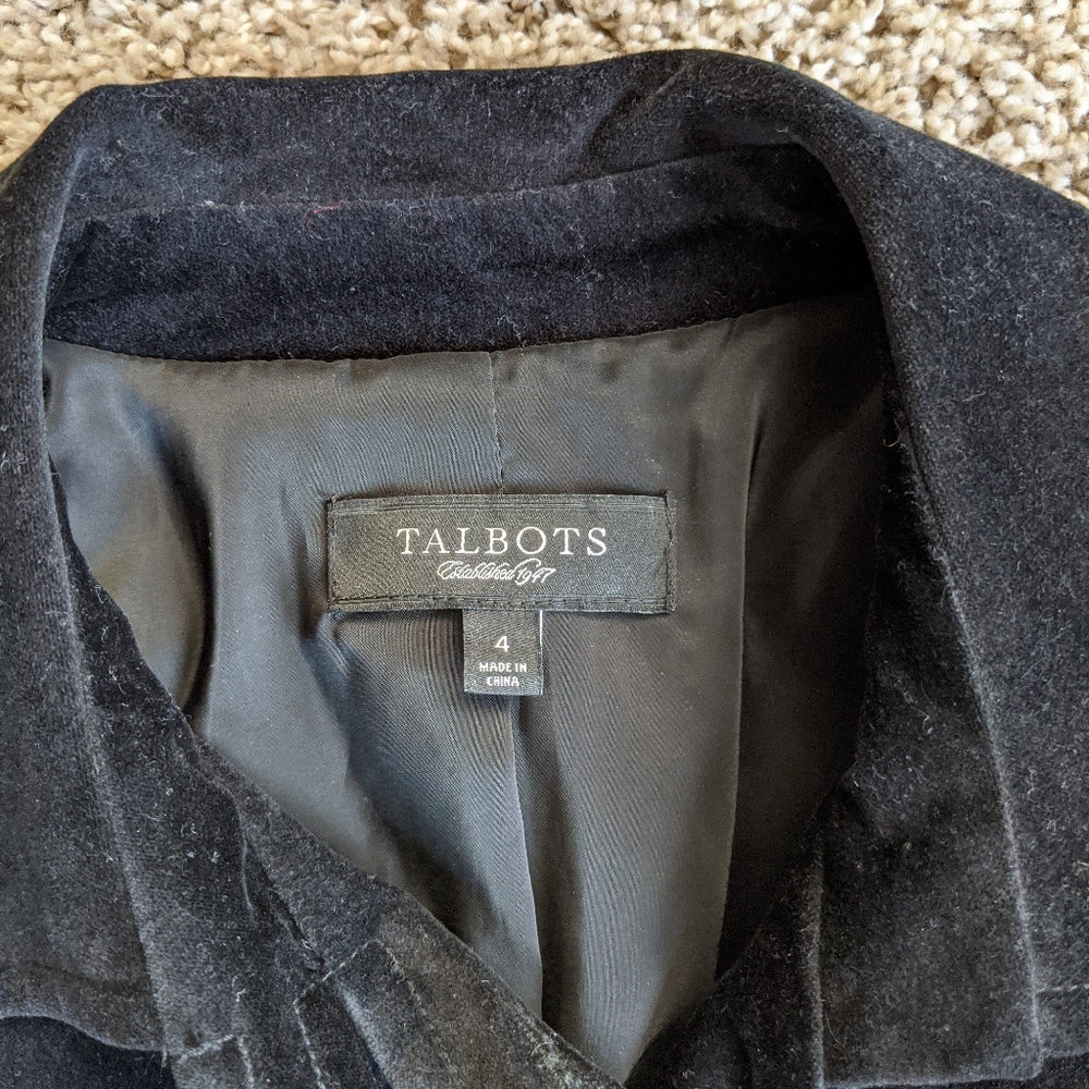 Talbot's Black Velvet Blazer - Picture 3 of 7